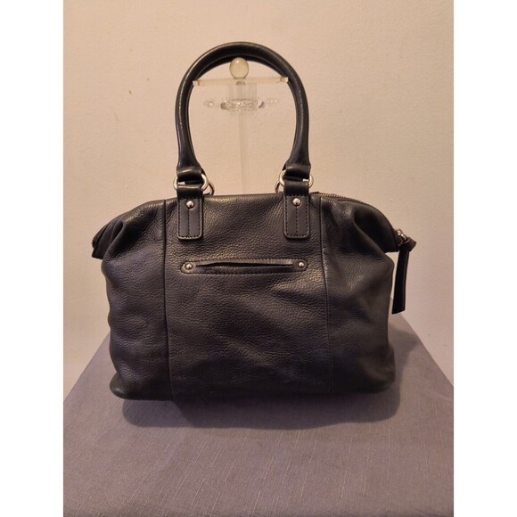 B.MAKOWSKY Large Black Leather Satchel Bag Purse  12 in X 9 in - Picture 6 of 10